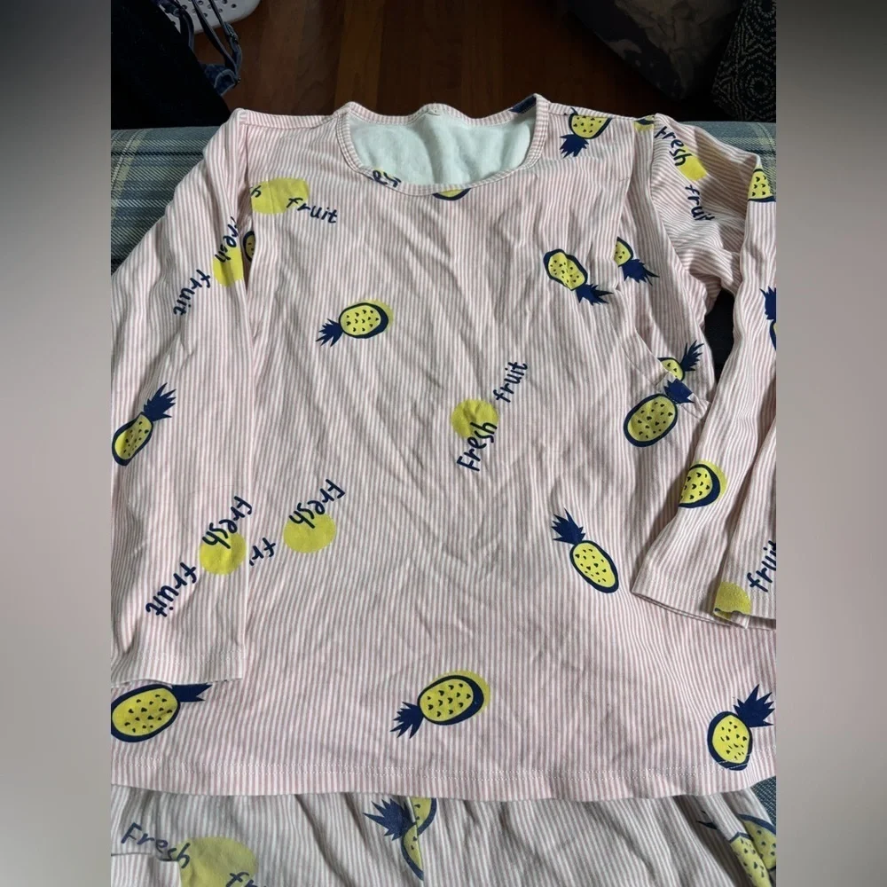 Women's Maternity Pineapple Striped Top and Pant Set